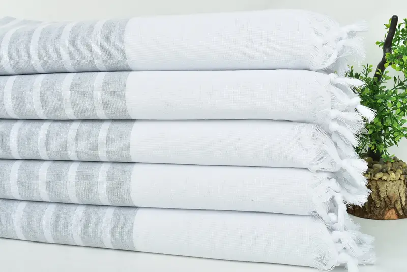 Turkish towel, 70x40 Cotton Striped Towel, Quick-Dry Beach Towel, Valentines Day Gift For Her, Bridal Shower Favors, Wedding Gift For Bride - 3