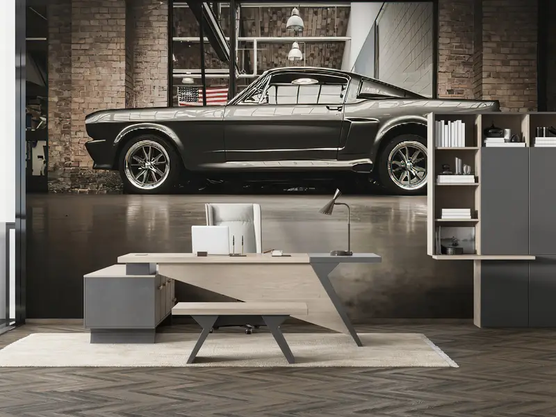 Car Lover Gift Mural, Office Wall Print, Ford Mustang Wall Print, The Ford Mustang Wall Painting, Motivatioanal Mural, Retro Car Wall Painti - 5
