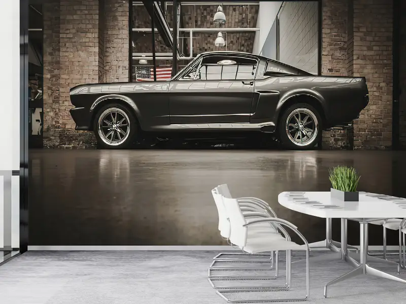 Car Lover Gift Mural, Office Wall Print, Ford Mustang Wall Print, The Ford Mustang Wall Painting, Motivatioanal Mural, Retro Car Wall Painti - 7