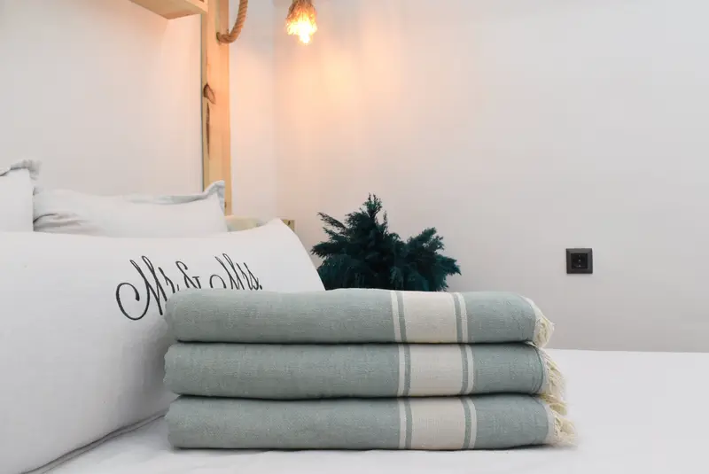 Turkish Bedspread, Woven Blanket, Custom Blanket, Girl Trip Party Favor, 70x60 Cotton Striped Towel, Personalized Gifts, Personalized Wedding Gift - 2