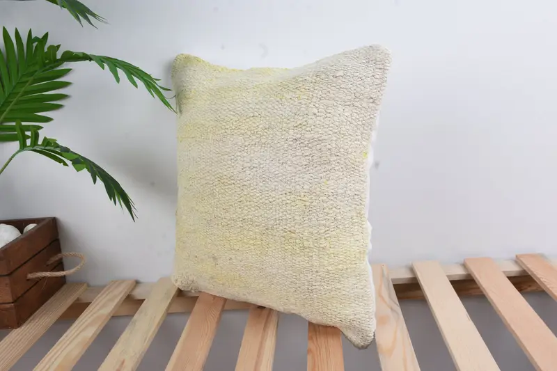 Turkish Pillow, Kilim Pillow Cover, Cushion, 16x16 White Cushion Cover, Bohemian Cushion Pillow Cover, Kilim Pillow, Retro Throw Cushion - 5