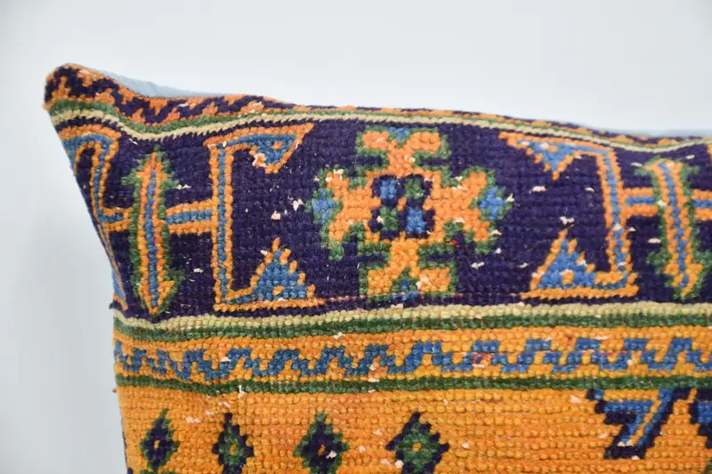 Pillow for Sofa, Vintage Pillow, Indoor Cushion Case, 32x32 Orange Pillow Sham, Pillow Sham, Ikat Pillow Cover, Vintage Kilim Pillow - 2