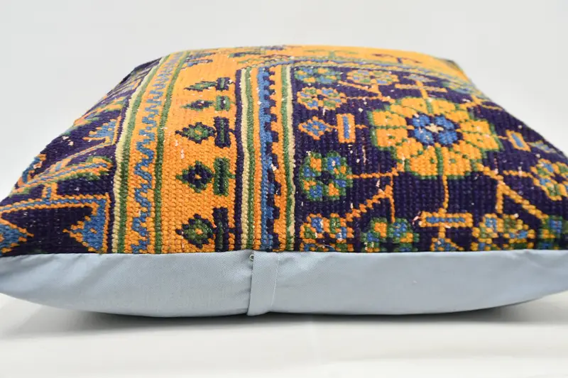 Pillow for Sofa, Vintage Pillow, Indoor Cushion Case, 32x32 Orange Pillow Sham, Pillow Sham, Ikat Pillow Cover, Vintage Kilim Pillow - 6