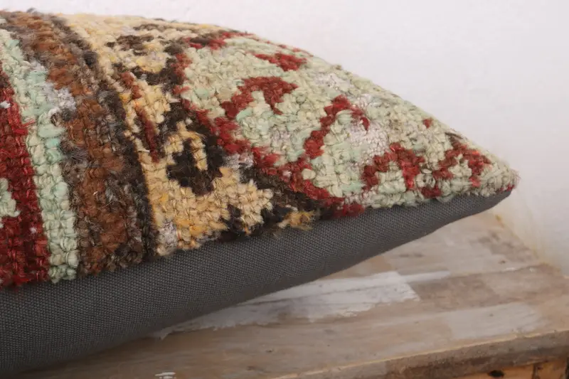 Pillow Sham, Crochet Pattern Pillow Cover, Kilim Pillow Cover, Interior Designer Pillow, Throw Kilim Pillow, 12x24 Red Pillow Case - 6