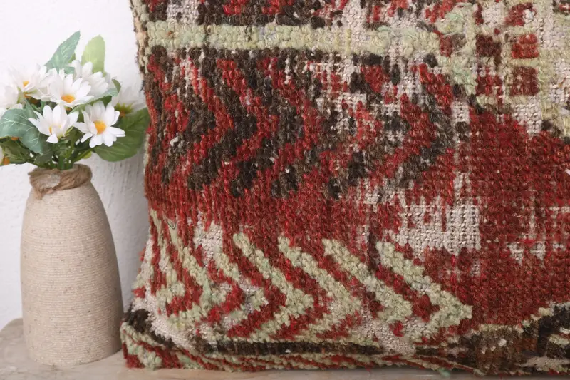 Pillow Sham, Crochet Pattern Pillow Cover, Kilim Pillow Cover, Interior Designer Pillow, Throw Kilim Pillow, 12x24 Red Pillow Case - 3