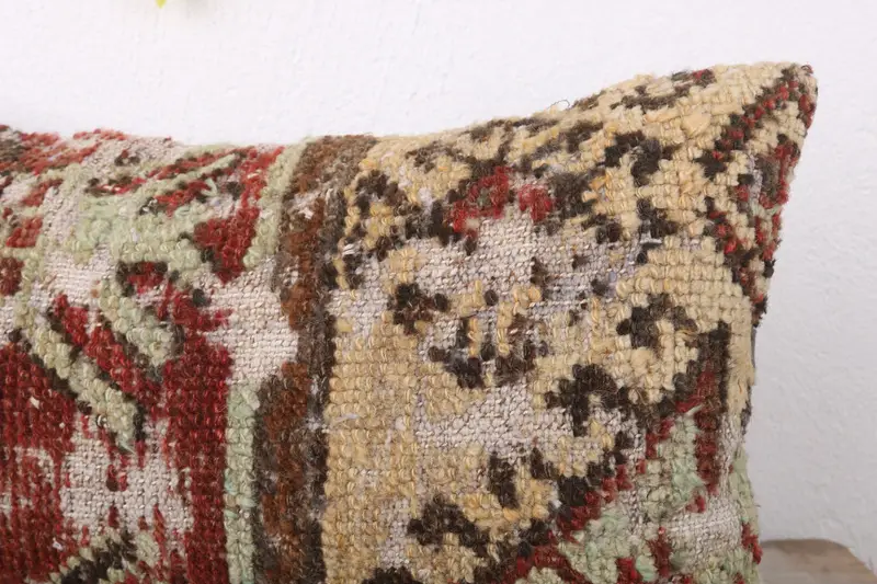 Pillow Sham, Crochet Pattern Pillow Cover, Kilim Pillow Cover, Interior Designer Pillow, Throw Kilim Pillow, 12x24 Red Pillow Case - 5