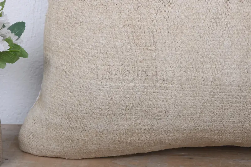Handwoven Cushion Case, 16x24 Beige Cushion Cover, Pillow for Sofa, Turkish Corner Cushion, Vintage Kilim Throw Pillow, Vintage Pillow, Cushion Case - 3