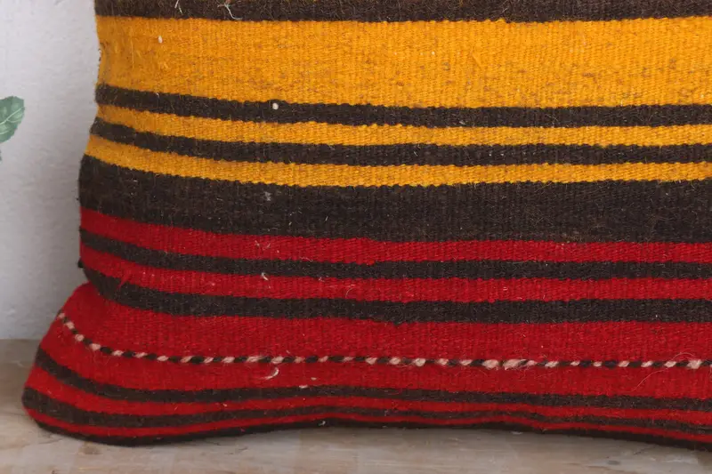 Turkish Kilim Pillow, Pillow for Couch, Ethnical Kilim Rug Pillow, Pillow Cover, Personalized Gift Pillow Pillow Cover, 20x20 Red Pillow - 3