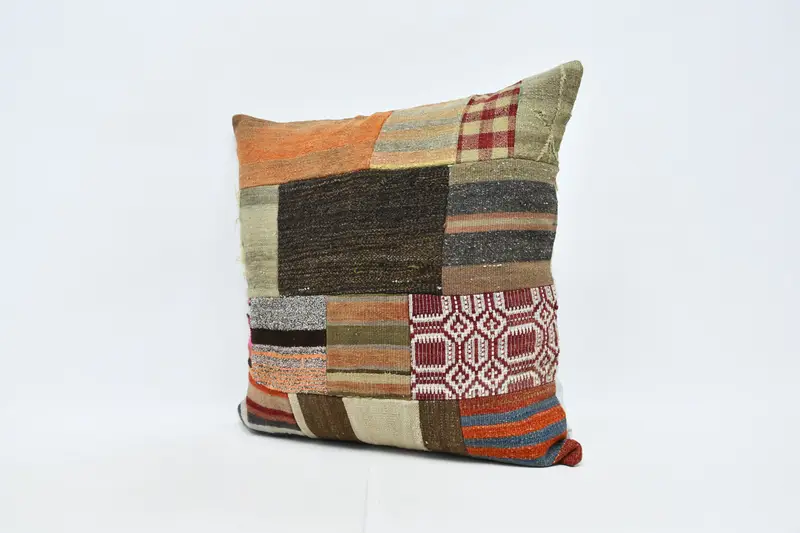 Patio Cushion, 28x28 Brown Pillow Sham, Bohemian Cushion Pillow Sham, Throw Kilim Pillow, Gift Pillow, Interior Designer Pillow, Cushion Cover - 4