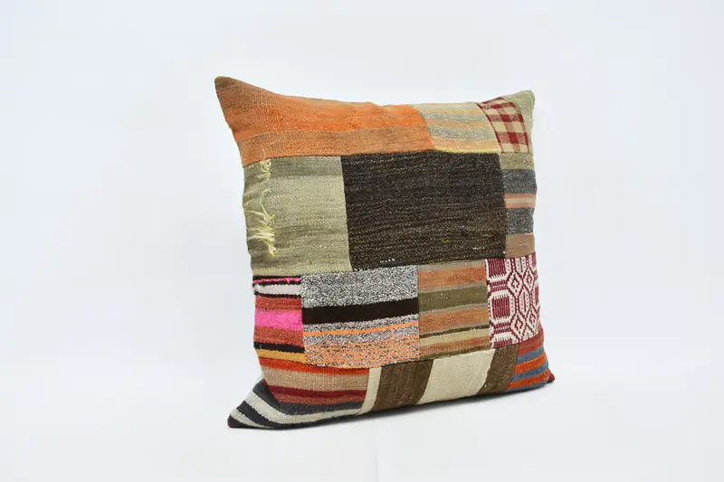 Patio Cushion, 28x28 Brown Pillow Sham, Bohemian Cushion Pillow Sham, Throw Kilim Pillow, Gift Pillow, Interior Designer Pillow, Cushion Cover - 3