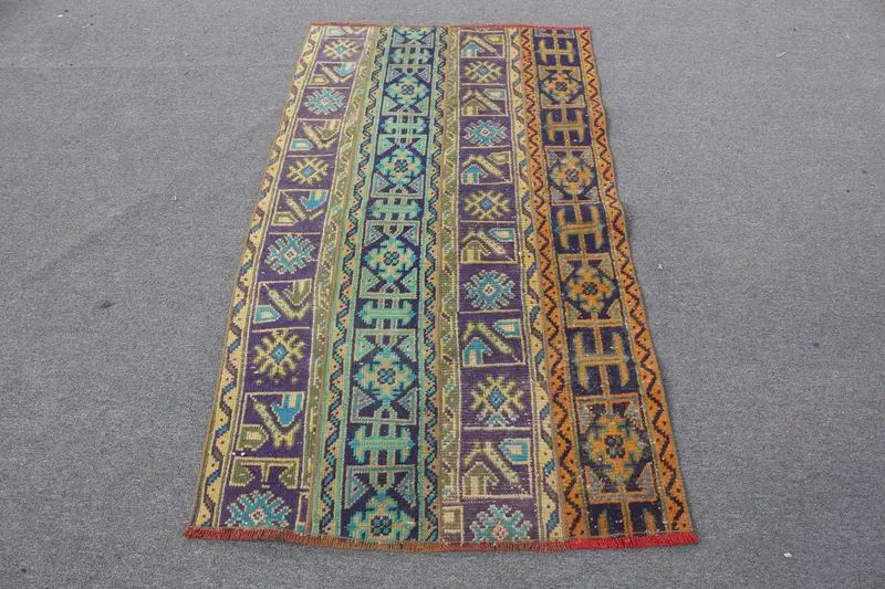 Alfombra naranja vibrante, diseño floral y geométrico de 2,9 x 4,9 pies