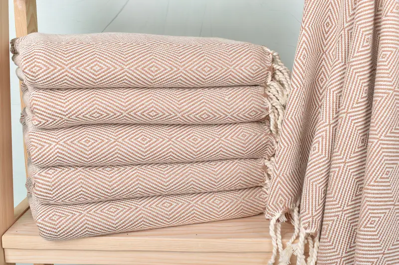 Spa Towel, 74x40 Cotton Diamond Towel, Turkish beach towel, Personalized Gift, Quick-drying cotton Turkish beach towel, Bathroom Towel, Thin towel - 1