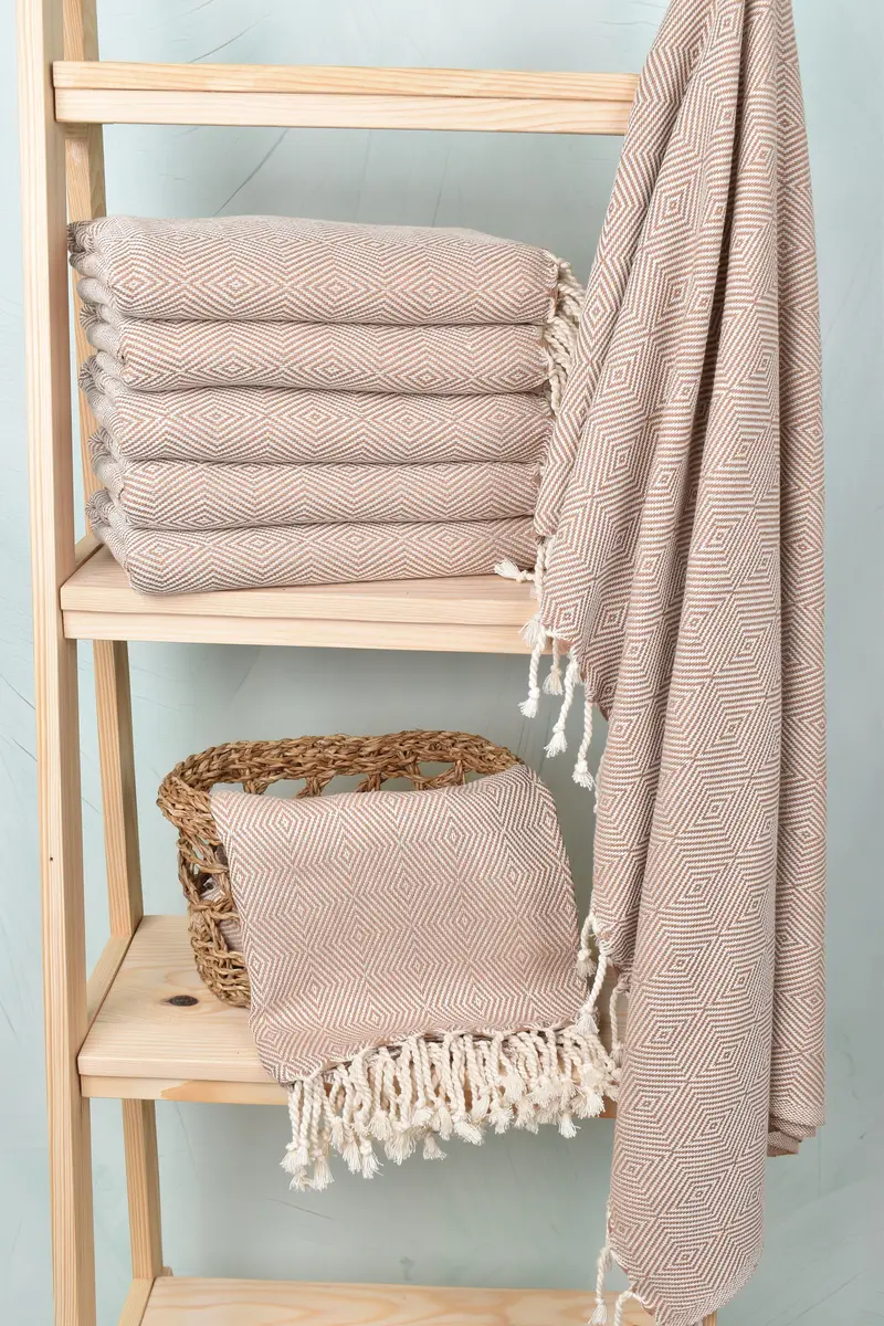 Spa Towel, 74x40 Cotton Diamond Towel, Turkish beach towel, Personalized Gift, Quick-drying cotton Turkish beach towel, Bathroom Towel, Thin towel - 3