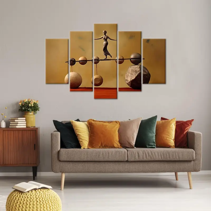 Balance Canvas Art, Abstract Wall Decor, Woman Canvas Art, Office Art Decor, Modern Canvas Art, Surreal Canvas Art, Trendy Canvas Art, - 5