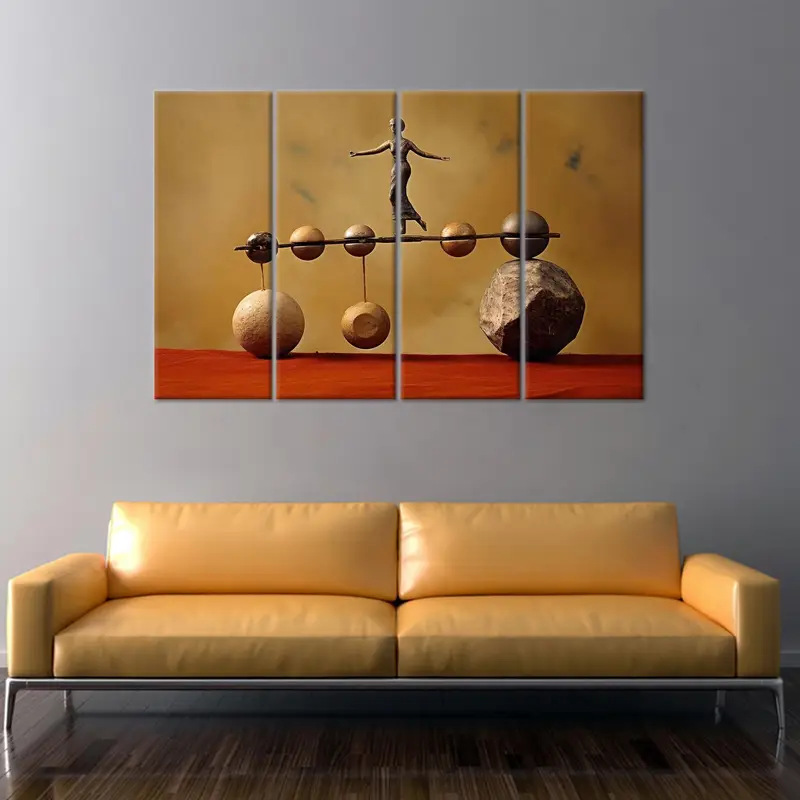 Balance Canvas Art, Abstract Wall Decor, Woman Canvas Art, Office Art Decor, Modern Canvas Art, Surreal Canvas Art, Trendy Canvas Art, - 3