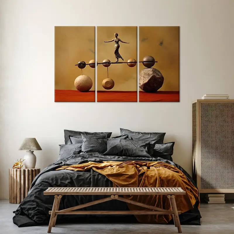 Balance Canvas Art, Abstract Wall Decor, Woman Canvas Art, Office Art Decor, Modern Canvas Art, Surreal Canvas Art, Trendy Canvas Art, - 2