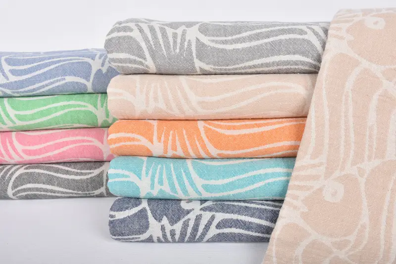 Personalized Beach Towel Organic Cotton Orange Fish Design, 70x36 Inches