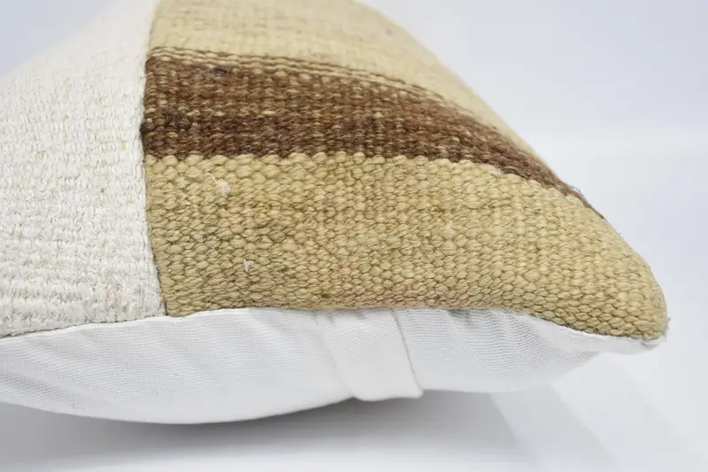 Pet Cushion, 12x24 White Pillow, Cushion, Boho Pillow Sham Cover, Tribal Pillow Cover, Ikat Pillow Case, Throw Kilim Pillow, Vintage Pillow - 5