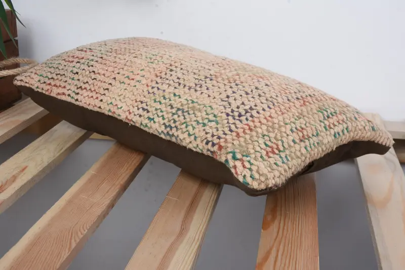 Vintage Pillow, Art Deco Pillow, Pillow Cover, Kilim Pillow Cover, Pet Cushion Case, Vintage Kilim Throw Pillow, 8x16 Orange Cushion Case - 6