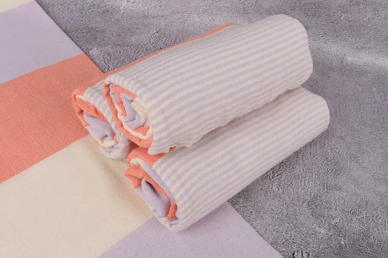 Soft towel, 68x40 Cotton Striped Towel, Travel Towel, Eco-friendly Turkish towel for home and travel, Absorbent towel, Turkish towel, Birthday Gift - 7