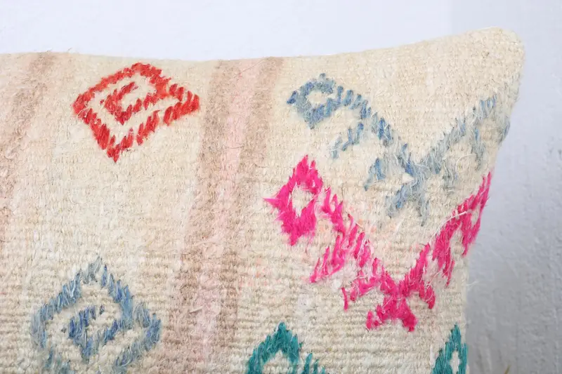 Gift Pillow, Nautical Throw Pillow, Outdoor Cushion Case, Pillow Cover, Kilim Cushion Sham, Turkish Kilim Pillow, 16x48 Pink Cushion - 5