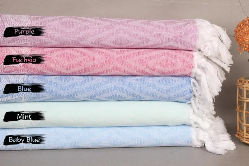 Memorial Gift, Hammam towel, Beach Towel Bulk, Turkish beach towel with fringe, Lightweight Turkish towel, 70x40 Cotton Flamingo Patterned Towel - 1