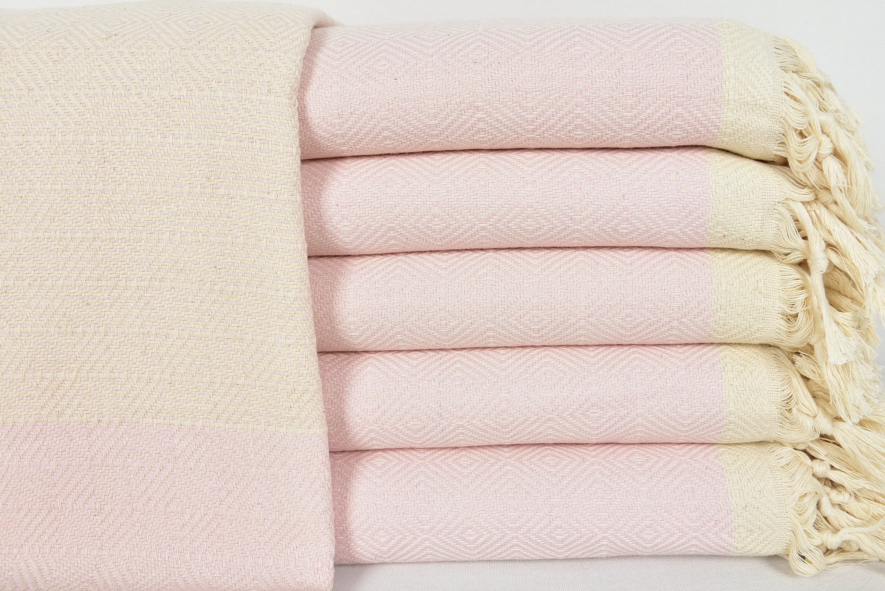Personalized Turkish Blanket Light Pink Geometric, 78x94 Inches - 1
