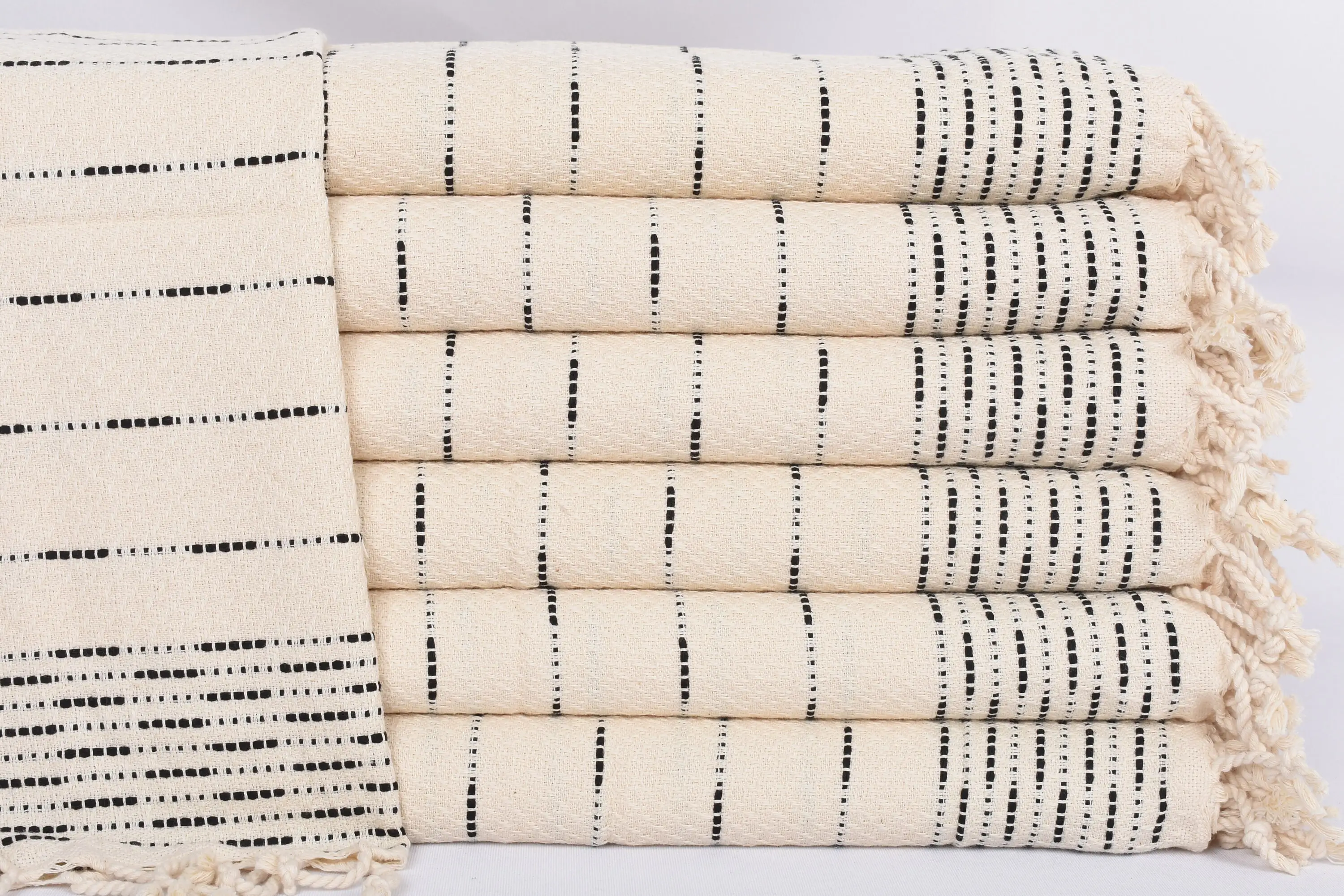 Black Striped Design Dish Towel, Kitchen Towel, 36x18 Inches - 1