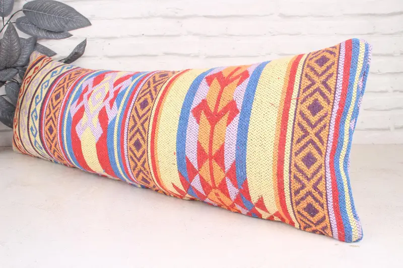 12x36 Red Pillow Cover, Natural Pillow Sham, Throw Kilim Pillow, Accent Throw Cushion Case, Cushion Case, Turkish Pillow, Interior Designer Pillow - 4