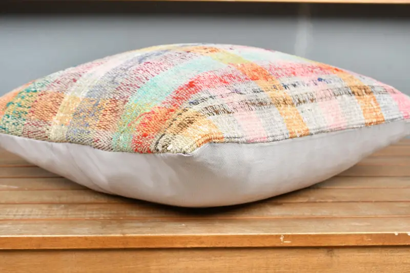 Bolster Pillow Cover, Home Decor Pillow, Cushion Cover, Kilim Pillow Cover, Bolster Cushion Case, 18x18 Green Cushion, Turkish Pillow - 4