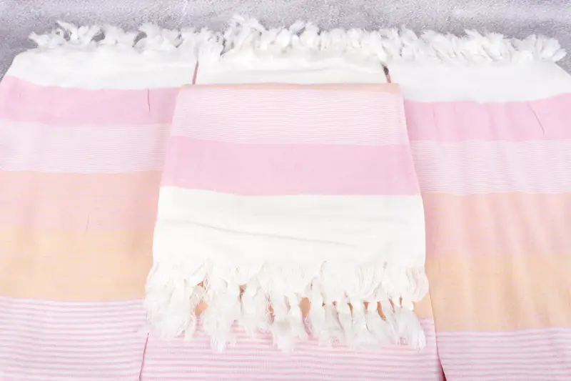 Wedding Gifts Towel, Large Turkish Towel, Turkish Towel Set, Engagement Gift, Beach Towel Bulk, 68x40 Cotton Striped Towel, Organic Beach Towel - 4