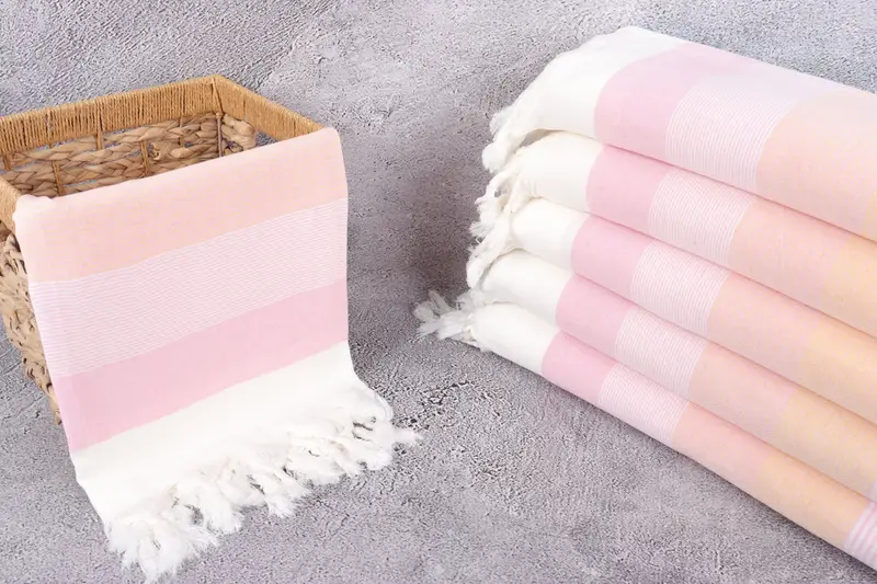 Wedding Gifts Towel, Large Turkish Towel, Turkish Towel Set, Engagement Gift, Beach Towel Bulk, 68x40 Cotton Striped Towel, Organic Beach Towel - 3