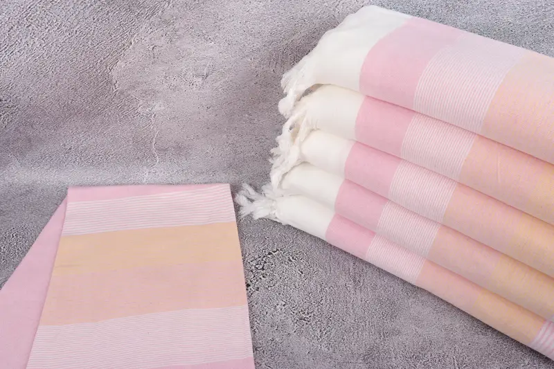 Wedding Gifts Towel, Large Turkish Towel, Turkish Towel Set, Engagement Gift, Beach Towel Bulk, 68x40 Cotton Striped Towel, Organic Beach Towel - 2