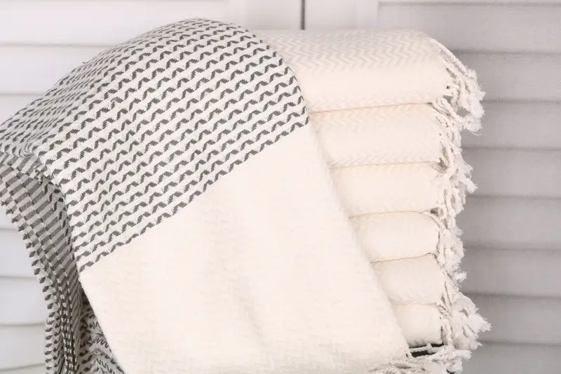 Beach Towel Diamond Handmade Organic Turkish Cotton, 40x75 Inches