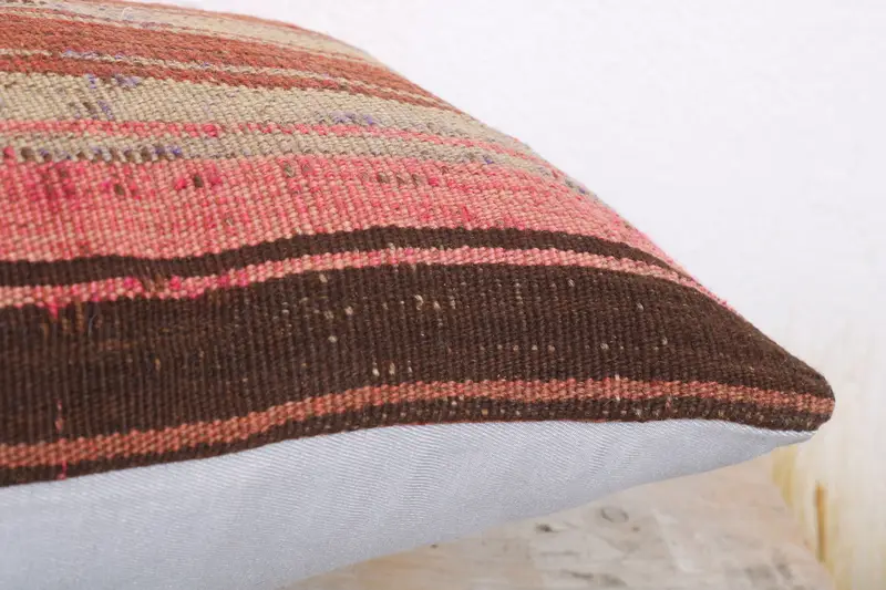 Cushion, Handmade Kilim Cushion, Outdoor Throw Cushion Case, Throw Kilim Pillow, Kilim Pillow Cover, 12x20 Red Pillow Case, Ikat Pillow Case - 6