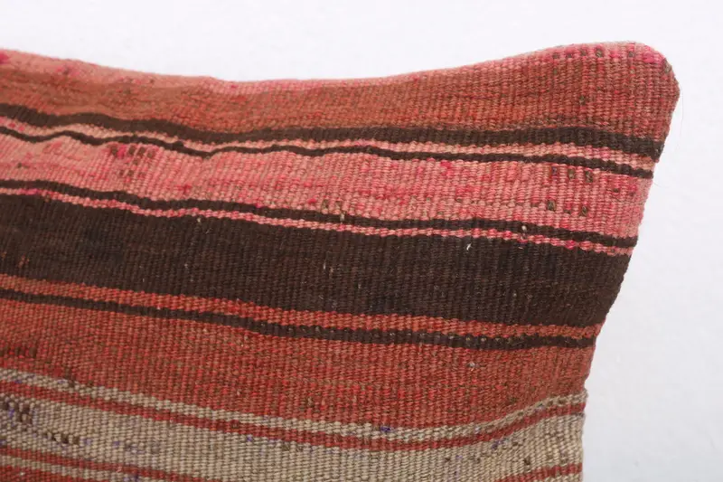 Cushion, Handmade Kilim Cushion, Outdoor Throw Cushion Case, Throw Kilim Pillow, Kilim Pillow Cover, 12x20 Red Pillow Case, Ikat Pillow Case - 5