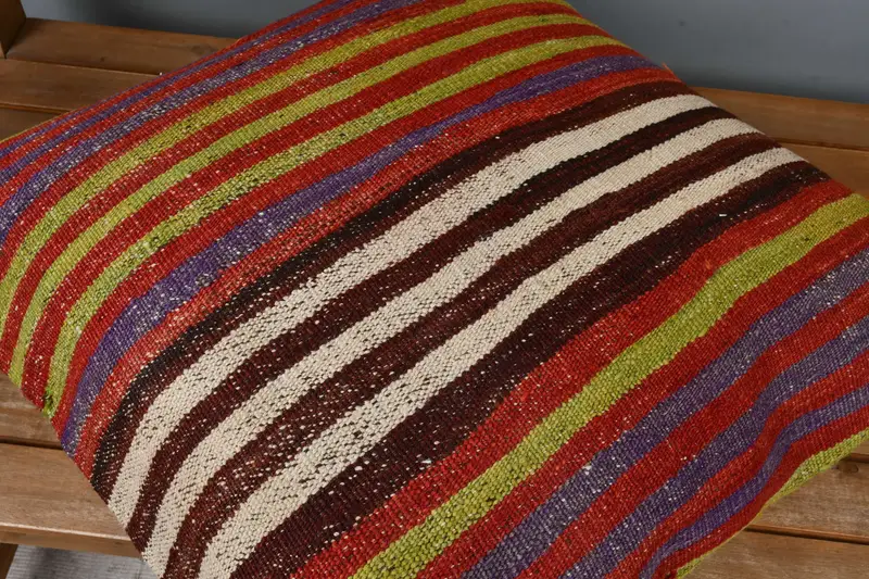 Antique Pillows, Pillow Sham, 22x22 Red Cushion Cover, Ethnic Pillow Cover Cushion Cover, Turkish Kilim Pillow, Boho Pillow Sham Cover, Seat Cushion - 4