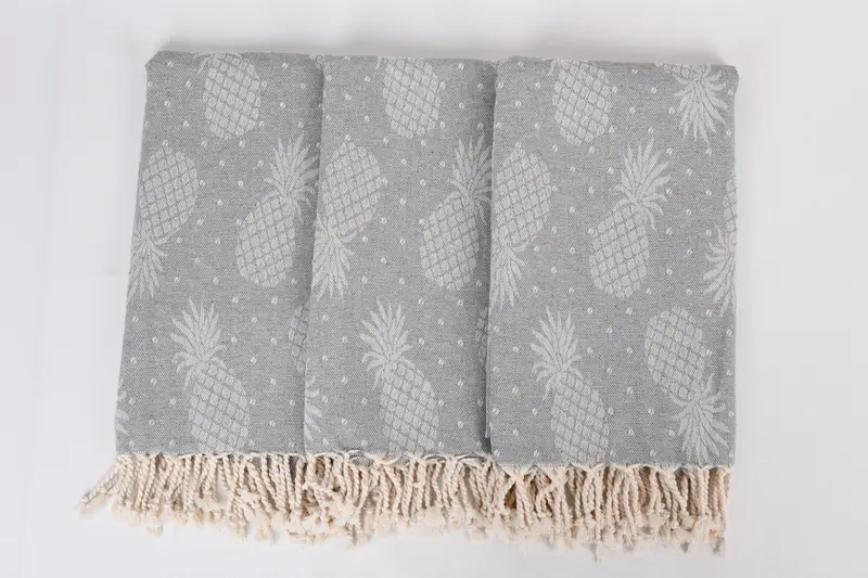 Bridal Party Gifts, Authentic Turkish hammam peshtemal, Turkish hand towel, Gifts For Him, Best Beach Towel, 80x40 Cotton Pineapple Design Towel - 8
