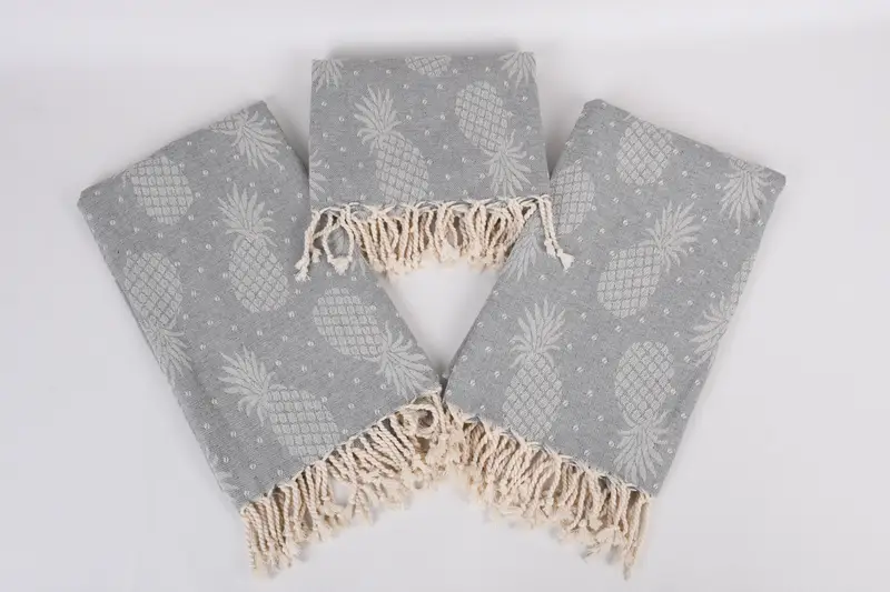 Bridal Party Gifts, Authentic Turkish hammam peshtemal, Turkish hand towel, Gifts For Him, Best Beach Towel, 80x40 Cotton Pineapple Design Towel - 7