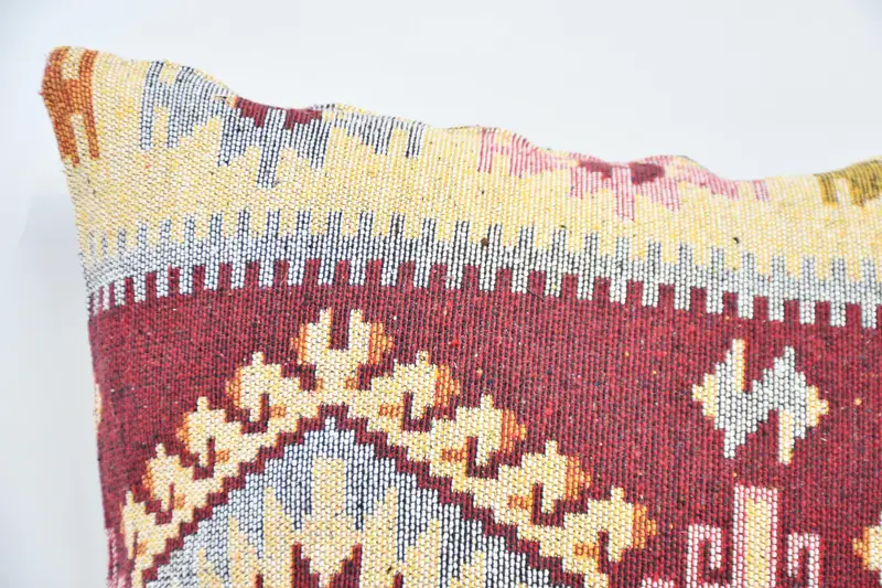 32x32 Red Pillow, Bolster Cushion Case, Pillow Case, Pastel Cushion Case, Garden Cushion Case, Turkish Pillow, Throw Kilim Pillow, Boho Pillow - 2