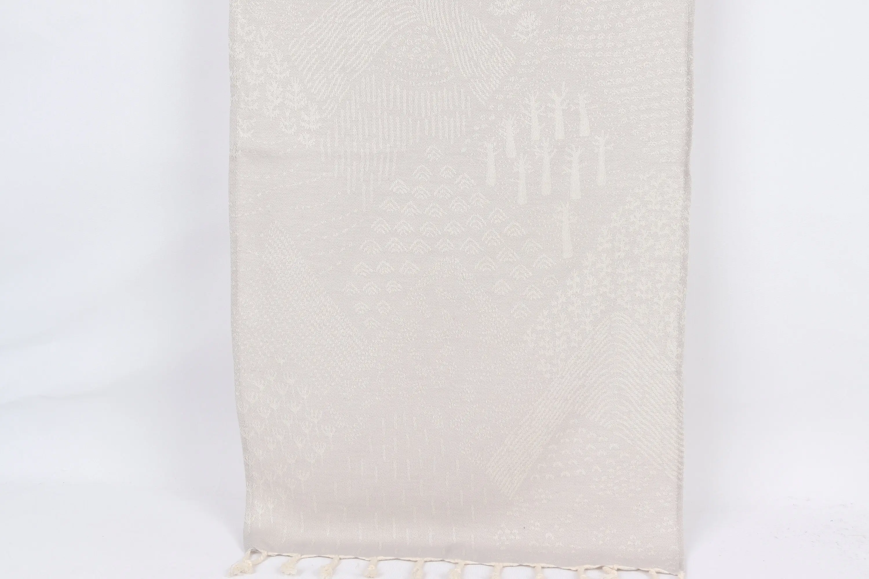Mountain Design Hand Towel, Turkish Cotton, Light Gray, 18x36 Inches - 1