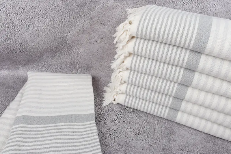 Personalized Turkish Towel, Bachelorette Party Gift, Family Gift Basket, Bathroom Towel, 68x40 Cotton Striped Terry Towel, Personalized Gift - 2