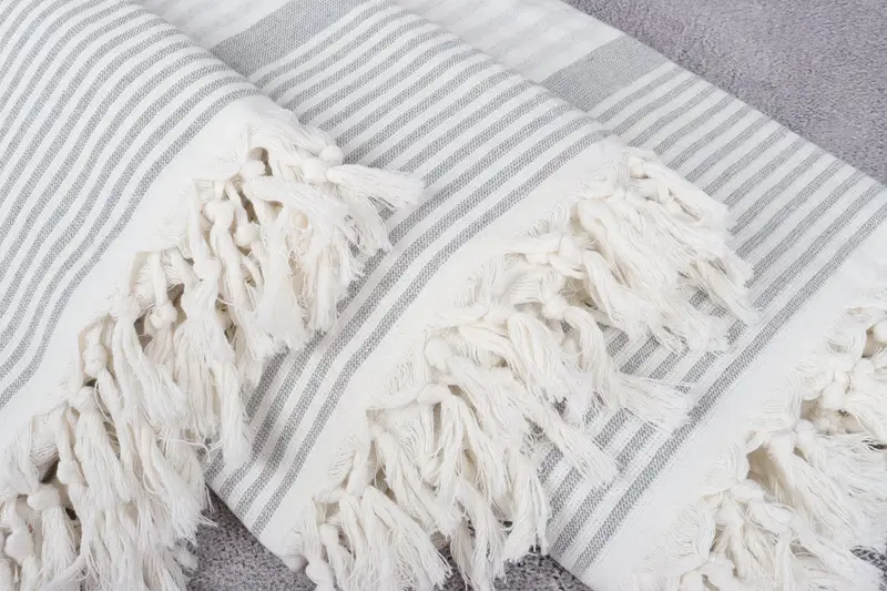 Personalized Turkish Towel, Bachelorette Party Gift, Family Gift Basket, Bathroom Towel, 68x40 Cotton Striped Terry Towel, Personalized Gift - 5