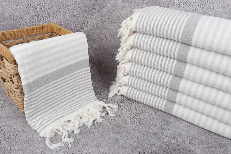 Personalized Turkish Towel, Bachelorette Party Gift, Family Gift Basket, Bathroom Towel, 68x40 Cotton Striped Terry Towel, Personalized Gift - 3
