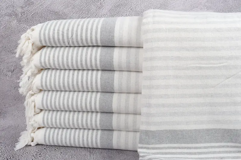 Personalized Turkish Towel, Bachelorette Party Gift, Family Gift Basket, Bathroom Towel, 68x40 Cotton Striped Terry Towel, Personalized Gift - 1