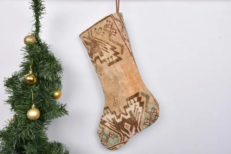 Festive Christmas Ornaments Pattern, 7-Inch Wide Christmas Stocking