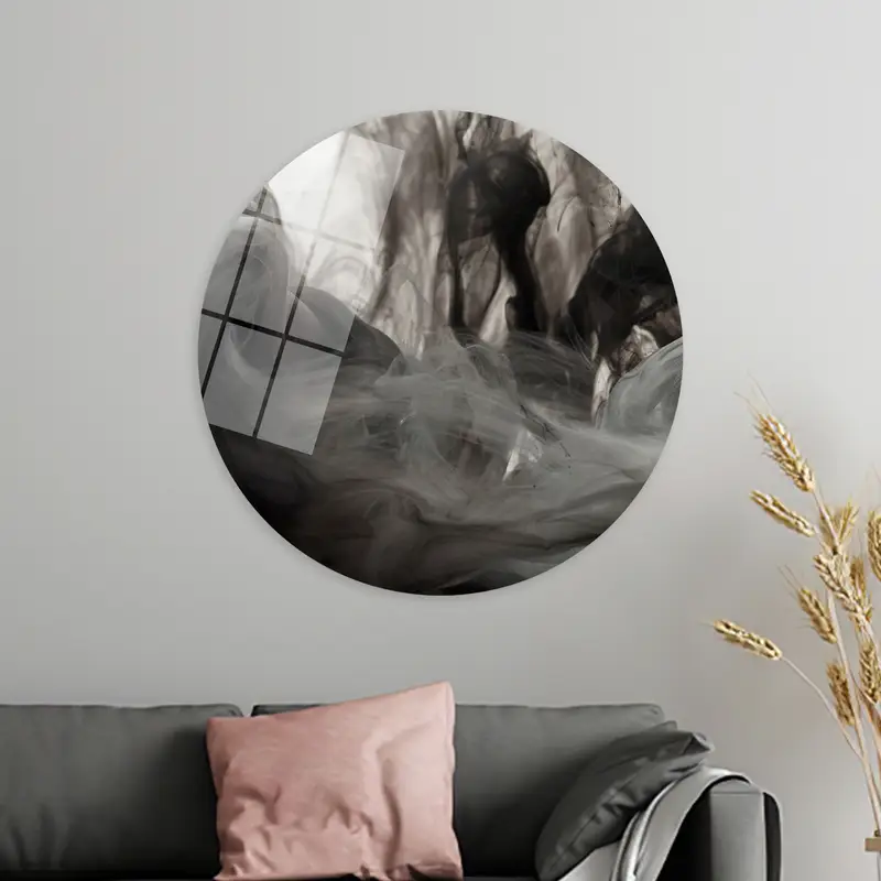Contemporary Loft Canvas: Smoking Black & Gray Printed Artwork