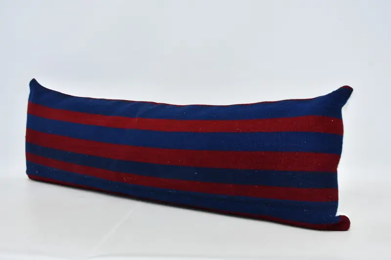 Armchair Pillow Sham, Vintage Pillow, Cushion Case, Handmade Kilim Cushion, 16x48 Red Pillow Cover, Vintage Kilim Pillow - 4