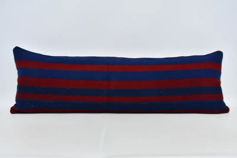 Armchair Pillow Sham, Vintage Pillow, Cushion Case, Handmade Kilim Cushion, 16x48 Red Pillow Cover, Vintage Kilim Pillow - 1