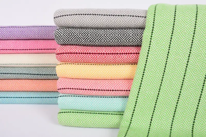 Red Diamond Beach Towel, Personalized Gift, Organic Cotton, 67x38 Inches